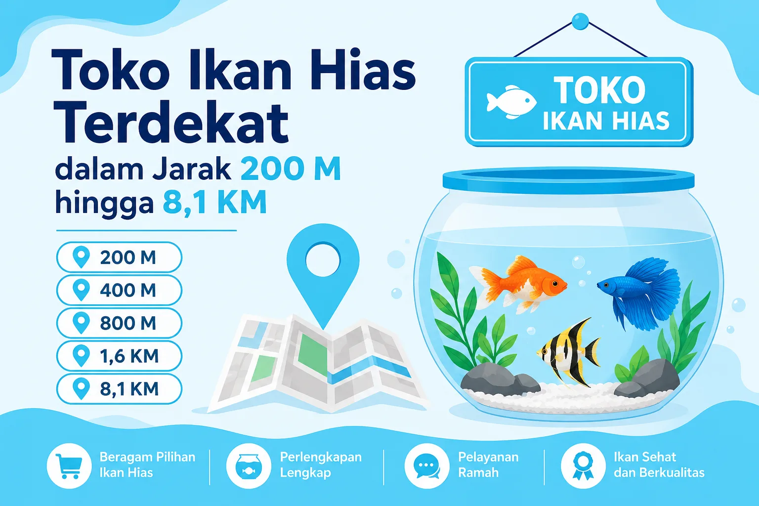 Toko Ikan Hias Terdekat dalam Jarak 200 M hingga 8,1 KM